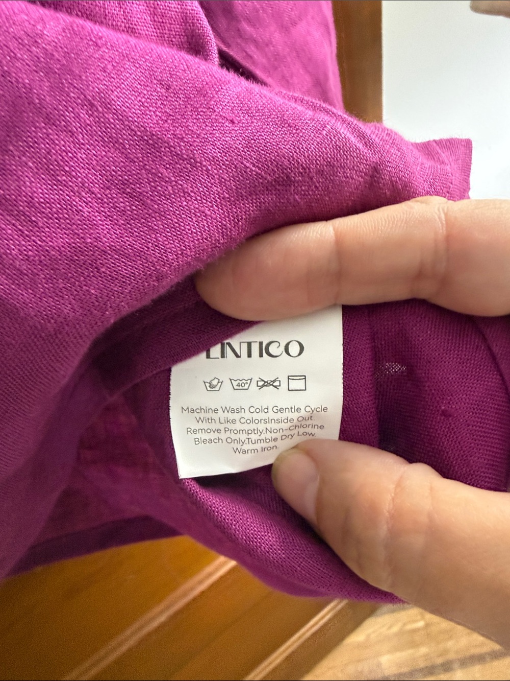 Lintico Vibrant Magenta Boatneck Long Sleeve Top - Picture 4 of 5